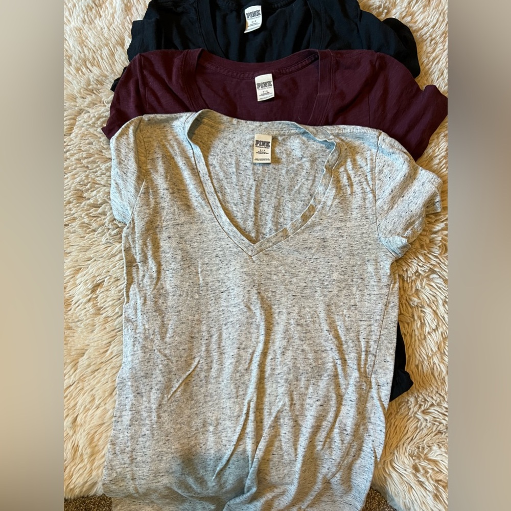 Pink V neck tee